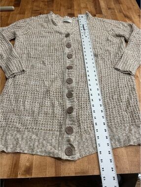 Bobbie Brooks Plus Size 2X Beige Knit Button-Up Cardigan Sweater